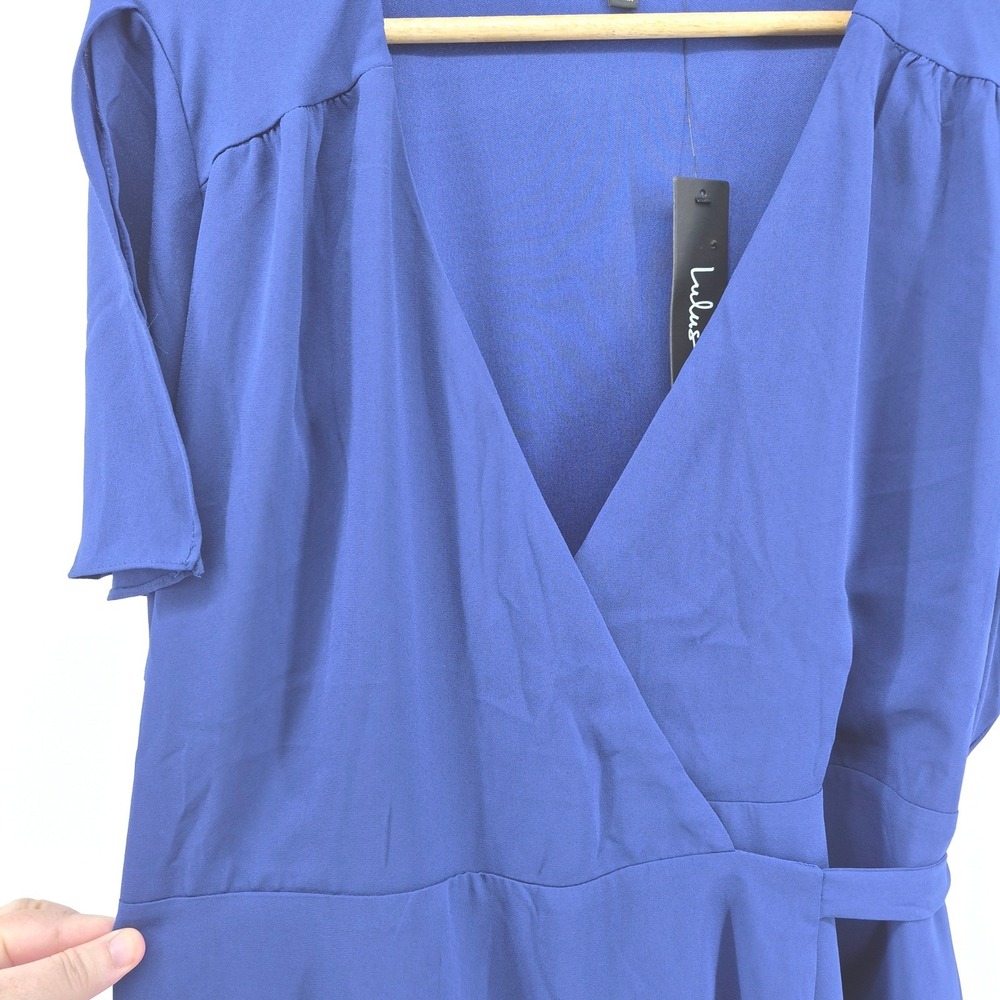 Lulus My Whole Heart Royal Blue Wrap Dress High-Low Maxi XL NWT Wedding Guest - Picture 6 of 15